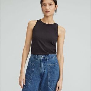 Everlane Organic Cotton Cutaway Tank / ’90s Tank In Essential Cotton Black